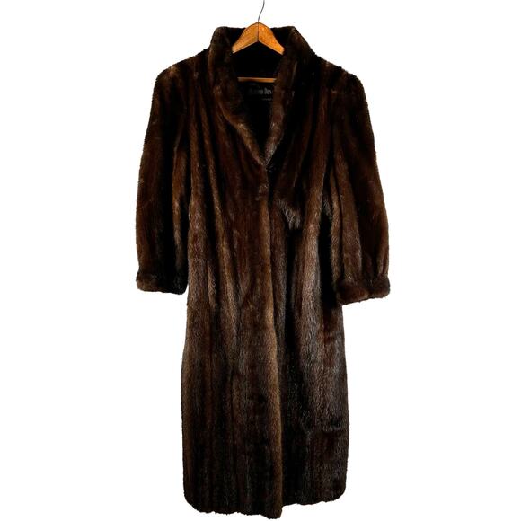 Furs by Richard Donald Jackets & Blazers - Vintage Furs by Richard Donald Medium Brown Fur Long Trench Coat Womens Size S
